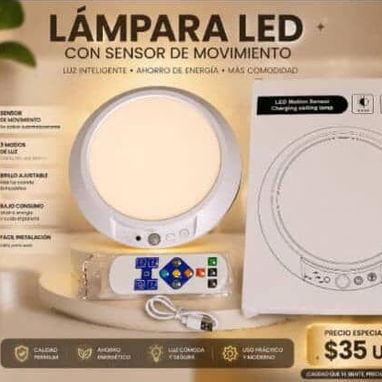 Lámpara recargable con sensor de movimiento - 3/4