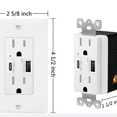 Toma con USB + Tipo C (4.2A) 🌐 Tomacorriente - Img 127667306
