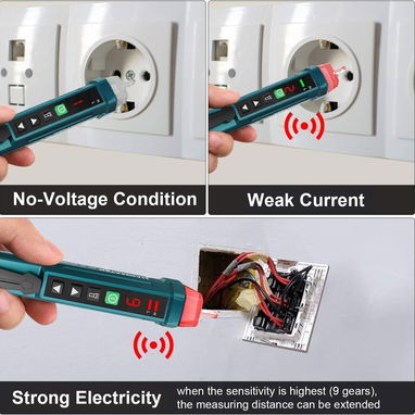 HANMATEK AC1 Detector de Voltaje ⚡ 12V‑1000V – Sin Contacto, Pantalla LCD, Linterna LED, Alarma Sonora/Luminosa, SensI - Img 123060992