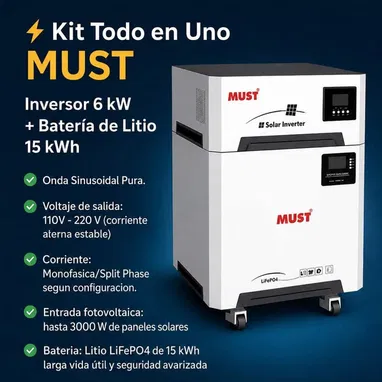 Inversor 2en 1 Must 6Kw/15KwH  3500USD   1 mes de garantía   Transporte incluido en La Habana - 2/2
