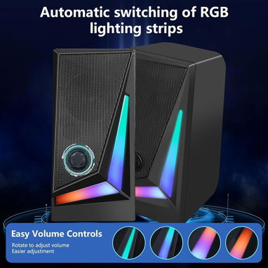 ✅Bocinas para pc RGB Conector de 0.138 in, USB - 4/4