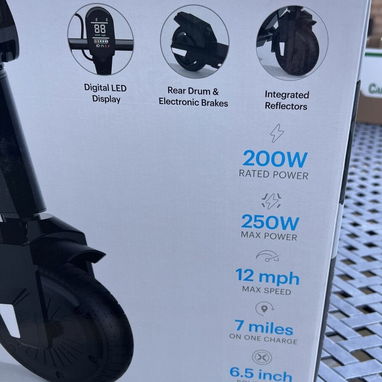 Hover-1 NEO I Electric Scooter Black 200/250W LED Display, Rear Brakes 12mph NEW - 6/7