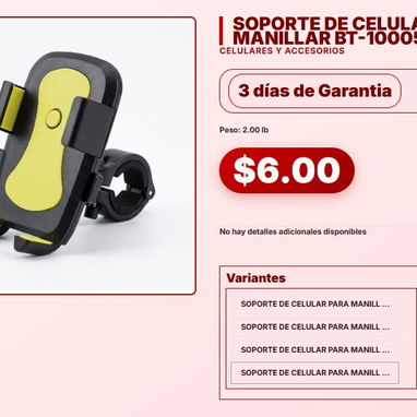 SOPORTE DE CELULAR PARA MANILLAR BT-10005 . - 4/4