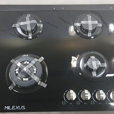Cocina Empotrada de Gas 4 Quemadores con magneto, Milexus negro superficie cristal templado precio $240 USD transporte - Img 125615232
