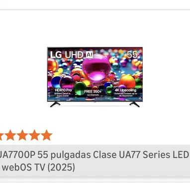 LG UHD AI 4K 55” UA77, modelo 2025 Smart TV IA incorporado ( inteligencia artificial ) - 2/10