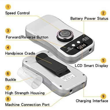 Lima eléctrica Panwamo 35000RPM - Máquina eléctrica recargable para uñas 🌐 - 7/10