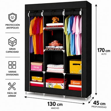 🚨 Clóset portátil 28 USD o al cambio del toke 🚨 Material: Estructura de metal con uniones plástico y divisiones de lon - 2/5
