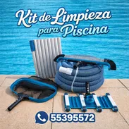 Kit de limpieza piscina profesional de calidad (trae manguera 10m, vara 5m, jamo, cepillo, aspiradora) - Img 49162454