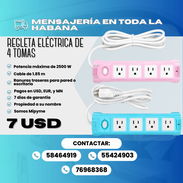 🔌 REGLETA ELÉCTRICA DE 4 TOMAS 💰 PRECIO: 7 USD 🎨 VARIANTES: Azul y Rosada - Img 56930004
