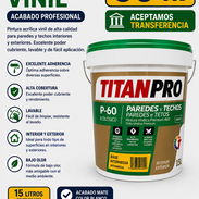 🎨 ¡Renueva tus espacios con calidad profesional! La Pintura Vinil Acrílica Blanca TitanPro de 15 litros - Img 56226495