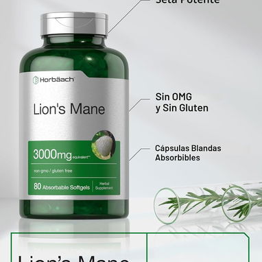 Melena de León 3000mg (Horbäach · 80 cápsulas blandas) - 5/6