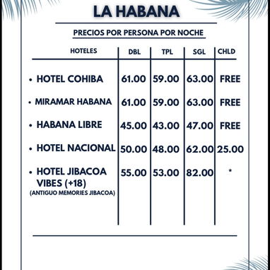 Reservas de Hoteles en Varadero y Habana - 3/3