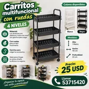 Organizadores de 4 niveles con rueditas, disponibles en Blanco y Negro - Img 57986308