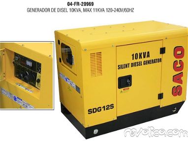 Generador electrico SACO 10kW diesel y piezas de repuesto. Instalacion hasta 5m y transfer incluidos - Img main-image-45750031