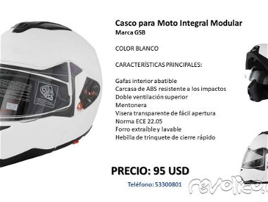 Casco Integral Modular Marca GSB - Img 67447095