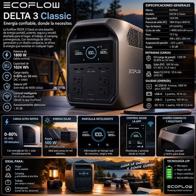 Paneles solares, ecoflow Delta 3 Classic - 2/2
