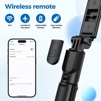 * Trípode y Selfie Stick 2 en 1 con Control Remoto Bluetooth marca Aourxi - Img 107751534