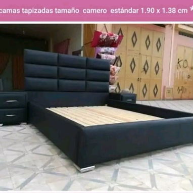 Cama tapizada King sise (2x2) 1 año de garantía armada y entrega sin costo adicional en toda la Habana - Img 119625480