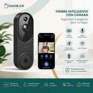 Timbre inteligente con cámara HD, visión nocturna, audio bidireccional, detección humana por IA y Wi-Fi 2.4 GHz. Recibe - Img 56246274
