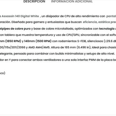 (X) Thermalright Peerless Assassin 140mm Digital ARGB – Enfriador de CPU Torre Doble Blanco con Pantalla Digital - Img 126479816