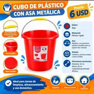 CUBO DE PLÁSTICO CON ASA METÁLICA - Img 57539151