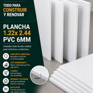 Pvc blanco 6mm 1.22x2.44, acrilico negro 3mm - Img 56011127