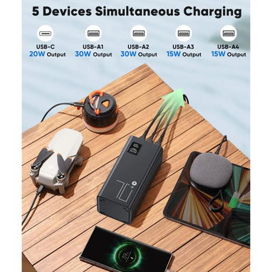 Cargador portátil 70000mAh Power Bank Carga rápida, Batería externa de alta capacidad, 30W USB C - Img 126419125