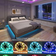 Tira de luces LED de 5 metros Son de las que se pegan Traen mando  No se sincronizan mediante la apk  en 4800cup - Img 56644390