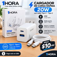 Cargador de carga rápida 20watt marca 1HORA. con cable C-C - Img 58278316