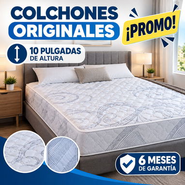 > 🛏️ COLCHONES ORIGINALES DE,10y 8  pulgadas de altura   MUELLES y espuma  > ▪️ Incluye pareja de almohadas de regalo. - 5/7