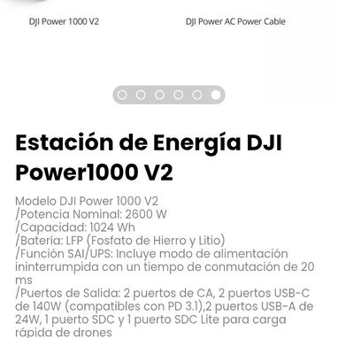 Estación de Energía DJI Power1000 V2 Modelo DJI Power 1000 V2 - Img 119885302