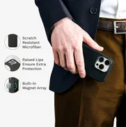 DONBOLSO Funda de piel compatible con iPhone 14 Pro, ajuste delgado, hecha con precisión, antideslizante, 53274327 - Img 50231981