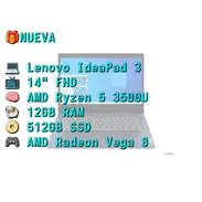 LAPTOP 🎁NUEVA📦CAJA, Lenovo IdeaPad 3 (81W0003QUS), 14" FHD, AMD Ryzen 5 3500U, 12GB RAM, Vega 8, 512GB SSD, 8H - Img 58213882