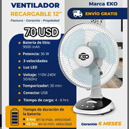 Ventilador Recargable de Mesa Eko con mensajería gratis y 6 meses de garantía - Img 55825245