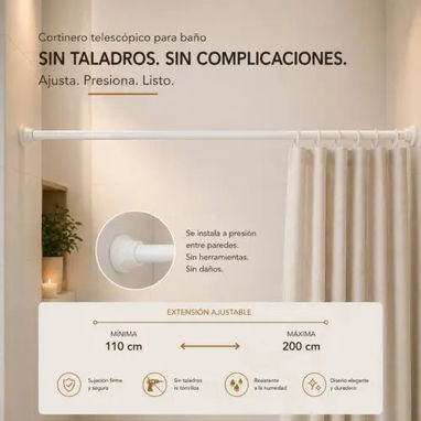🚿 Barra de Cortina Extensible - 2/2