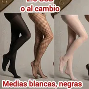 Medias pantys largas negras, blancas para yabo, medias largas negras rejilla - Img 55827518