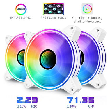 kit de 3 FANES SAMA 6CF1201 ARGB BLANCOS Y NEGROS con mando a distancia NEW 52815418 - Img 87311282
