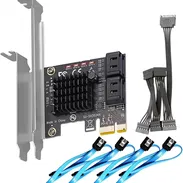 Tarjeta de expansión sata de 4 puertos PCIe SATA 3.0, incluye cables SATA y cable divisor de alimentación new 52815418 - Img 54554906
