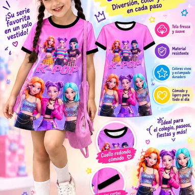 Conjuntos y vestidos k-pop de niña - 5/5