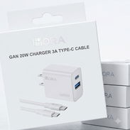 ESPIGA DOBLE PUERTO (USB A Y USB C) 20W CARGA RÁPIDA Y CABLE  C A  C , CARGA RÁPIDA Y TRANSFIERE DATOS (MARCA 1HORA) - Img 56068239