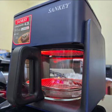 Freidora de aire de 4.2L marca Sankey con canasta de cristal templado 🏠 La más saludable de todas las freidoras 75 USD - 5/6