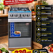 🫕 ESTUFA 🫕 DE GAS 20" 4 QUEMADORES Y HORNO PREMIERE. TENEMOS MENSAJERÍA CON FACTURA Y GARANTÍA. 📲 54833699. - Img 58062503