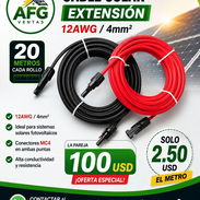 🔺️Cable fotovoltaico 12AWG 4mm². Rollos de 20m con sus conectores en puntas. 100usd la pareja - Img 58063098