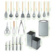 💜Set de utensilios de cocina de 19 piezas Silicona y mango de madera Precio: 28 - Img 58148430