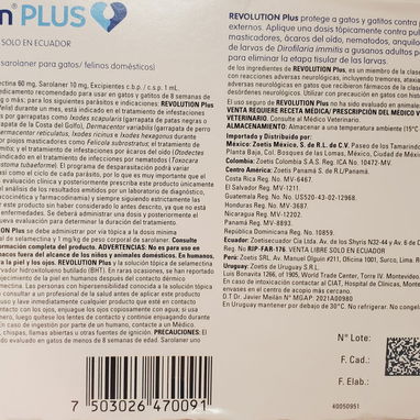 Revolution Plus para eliminar parásitos externos e internos en gatos - Img 121780646