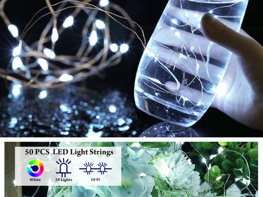Luces de guirnalda LED, de 3 metros para decorar con pilas, 20 luces, nuevas 53.24.31.47 - Img 41382291