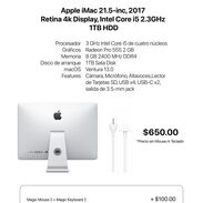 iMac 21.5in 2017 retina 4k. Micro i5 3GHz, Disco 1TB HDD - Img 45472233