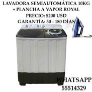 LAVADORA SEMIAUTOMÁTICA 10KG + PLANCHA A VAPOR ROYAL, ENTREGA DE FACTURA, VARIEDAD DE OFERTAS ESPECIALES, ETC - Img 54485848