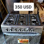 Cocina de gas con horno de 6 quemadores con magneto marca Rudenkov - Img 54877278