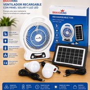 Ventilador Recargable con Linterna y panel - Img 55973840